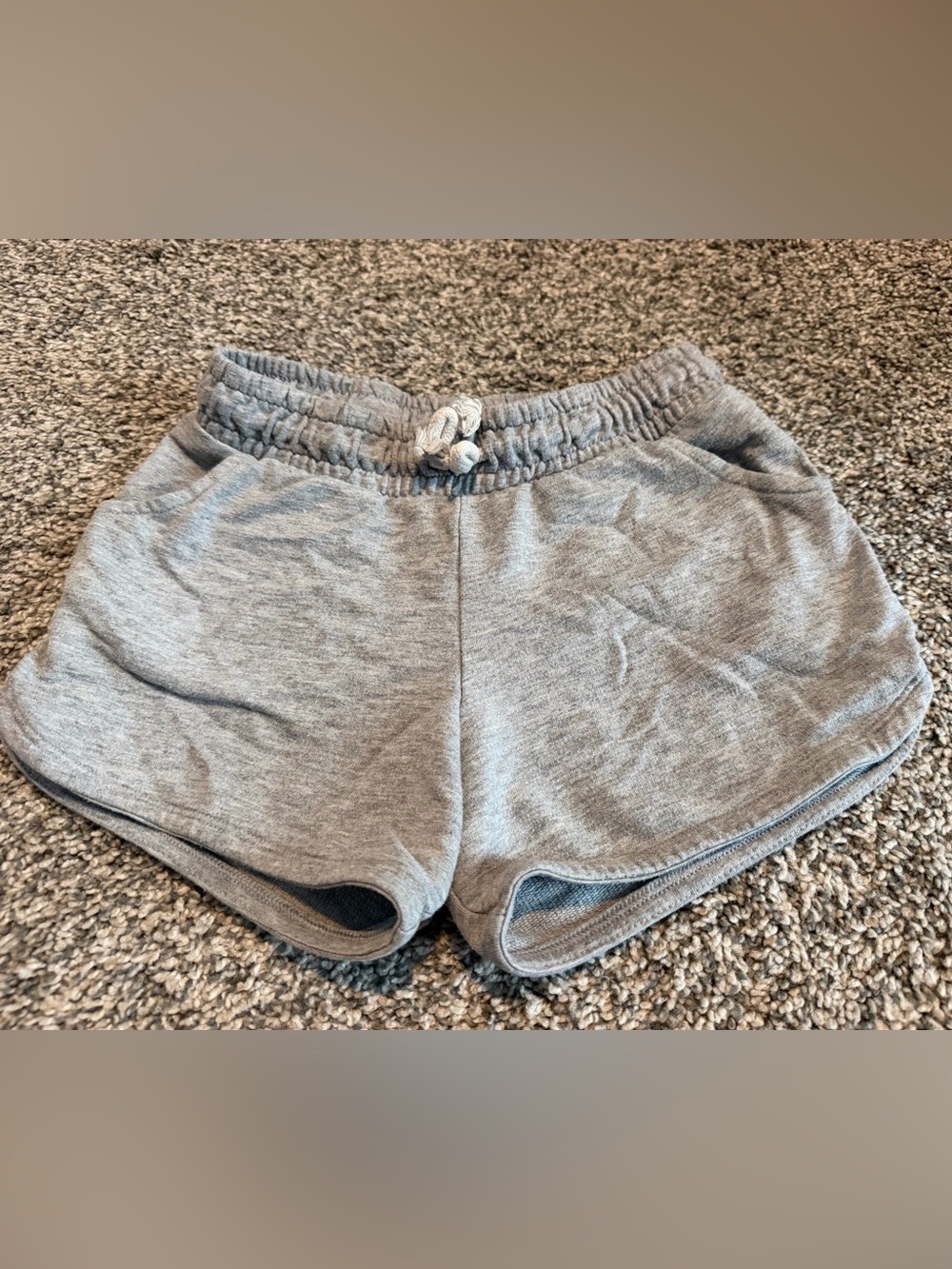 Cat & Jack Gray Heather Drawstring Lounge Shorts Girls Sz 6 7